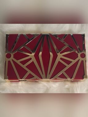 Geometric Red and Gold Clutch